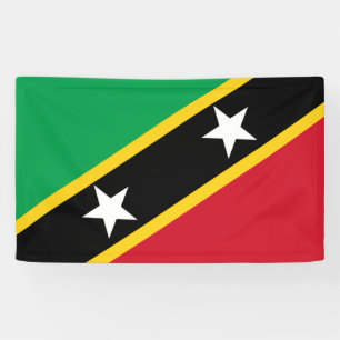 National Flag of Saint Kitts and Nevis (Caribbean) Banner