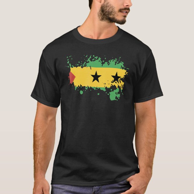 National Flag of Saint Thomas souvenir  for men wo T-Shirt (Front)