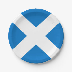National Flag of Scotland Saint Andrew's Cross Paper Plate