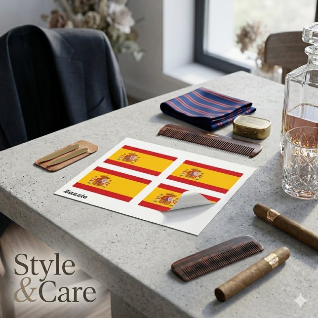 National Flag of Spain Rectangular Sticker Design (National Flag of Spain Rectangular Sticker Design)