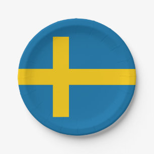 National Flag of Sweden Paper Plate