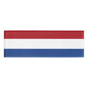 National Flag of the Netherlands, Holland, Dutch Name Tag