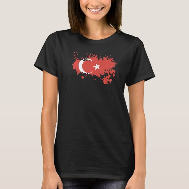 National Flag of Turkey souvenir  for men women T-Shirt (Front)