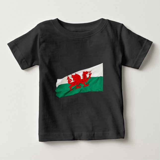 National Flag of Wales, The Red Dragon Patriotic Baby T-Shirt (Front)