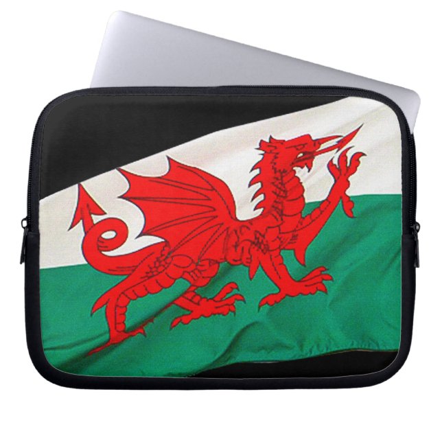 National Flag of Wales, The Red Dragon Patriotic Laptop Sleeve (Front)
