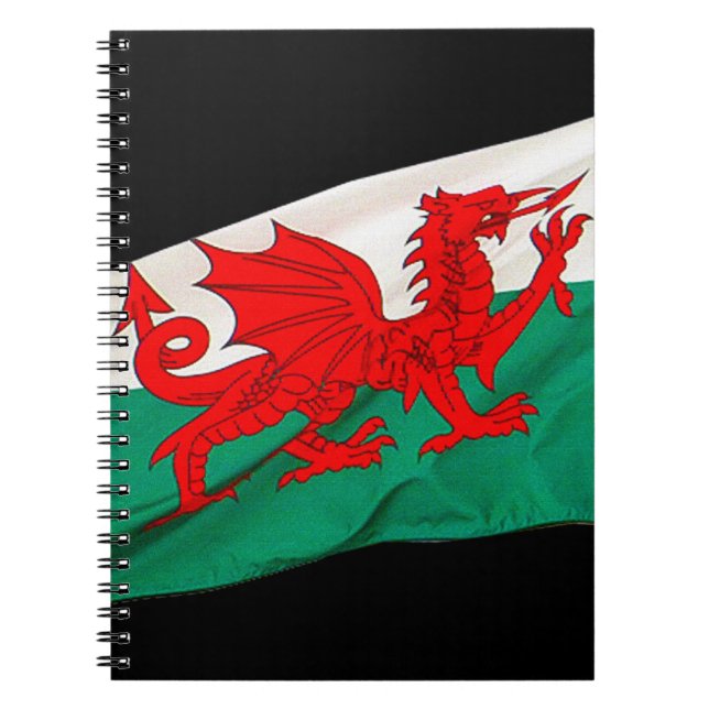National Flag of Wales, The Red Dragon Patriotic Spiral Notebook (Front)