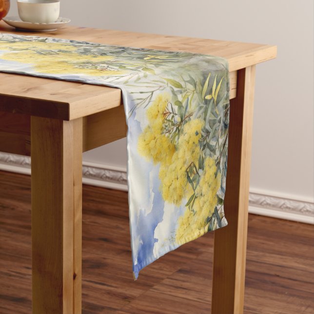 National Flower Australia Golden Wattle | Long Table Runner (In Situ)