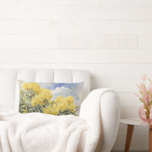 National Flower Australia Golden Wattle Lumbar Cushion