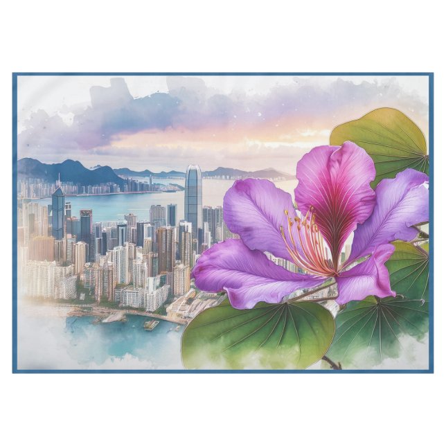 National Flower Bauhinia (Hong Kong) | medium  Tablecloth (Front (Horizontal))