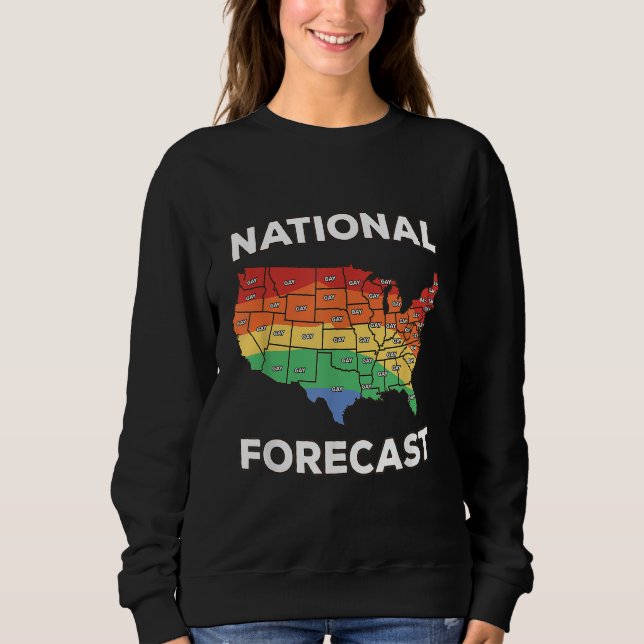 National Forecast American USA Rainbow Map Gay Pri Sweatshirt (Front)