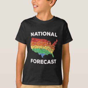 National Forecast American USA Rainbow Map Gay Pri T-Shirt