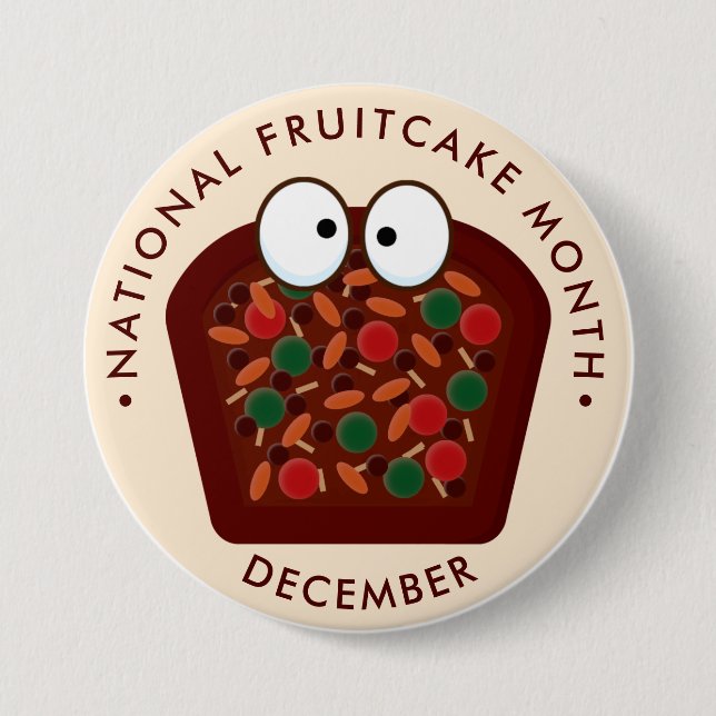 National Fruitcake Month, cute kawaii fruitcake 7.5 Cm Round Badge (Front)