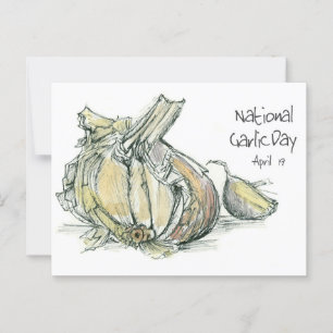 National Garlic Day April 19 Herb Cooking Food Postcard