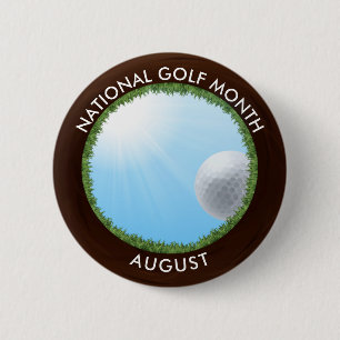 National Golf Month 6 Cm Round Badge