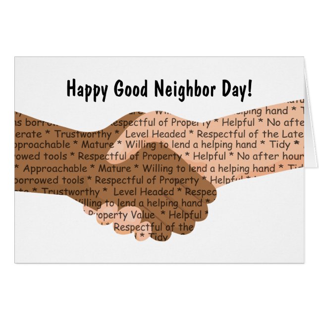 National Good Neighbour Day Greeting (Front Horizontal)