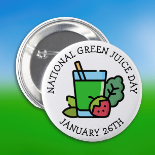 National Green Juice Day - January 26th 6 Cm Round Badge