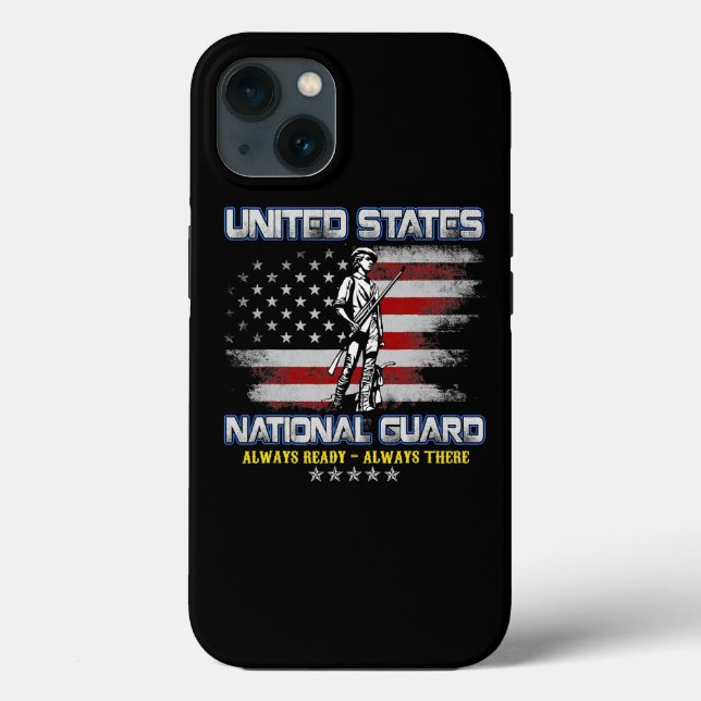 National Guard Veteran Always Ready American Flag  Case-Mate iPhone Case (Back)
