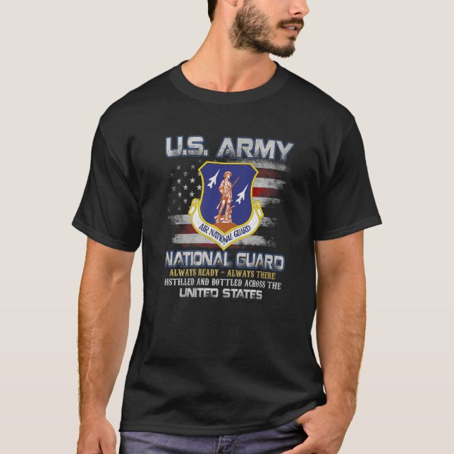 National Guard Veteran Always Ready Military Flag  T-Shirt (Front)