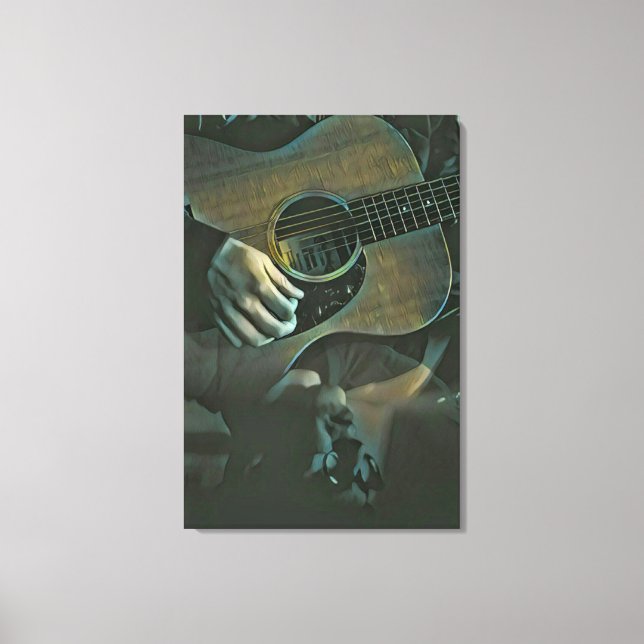 national guitar day gift canvas print (Front)