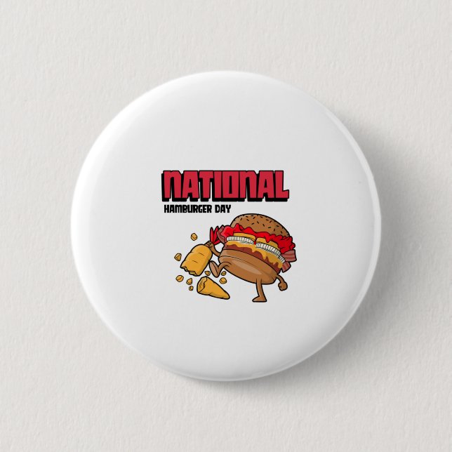 National Hamburger Day 6 Cm Round Badge (Front)