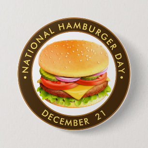 National Hamburger Day 7.5 Cm Round Badge