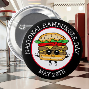National Hamburger Day May 28th   6 Cm Round Badge