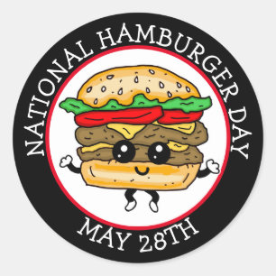 National Hamburger Day May 28th Classic Round Sticker