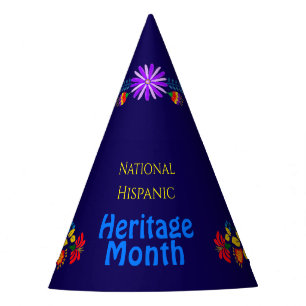 National Hispanic Heritage Birthday Colorful Flor Party Hat