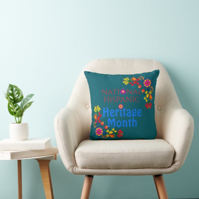 National Hispanic Heritage Birthday Colourful Flor Cushion (Chair)