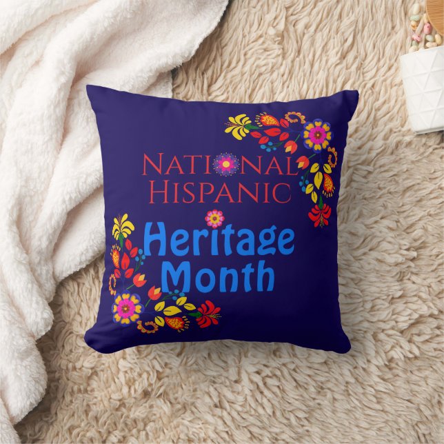 National Hispanic Heritage Birthday Colourful Flor Cushion (Blanket)