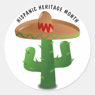 National Hispanic Heritage Month - Cactus Classic Round Sticker