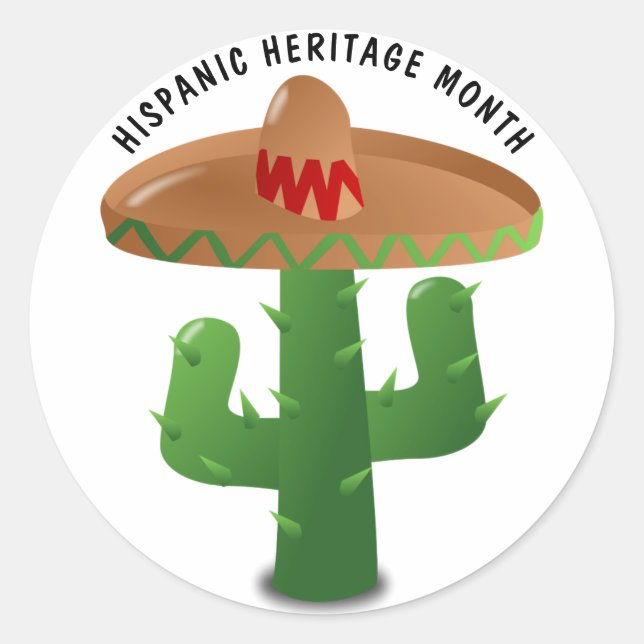 National Hispanic Heritage Month - Cactus Classic Round Sticker (Front)