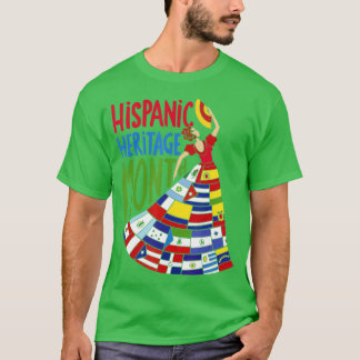 National Hispanic Heritage Month Celebration Flags T-Shirt