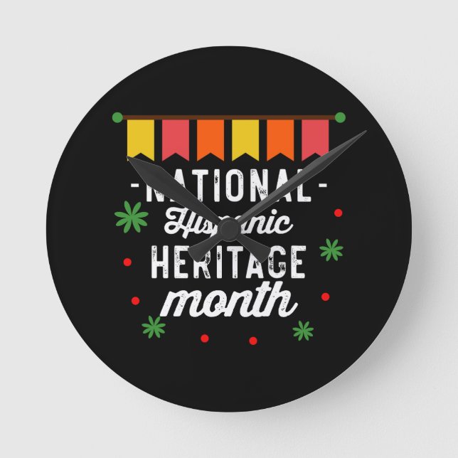 National Hispanic Heritage Month Funny Gift Round Clock (Front)