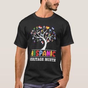 National Hispanic Heritage Month Hand Flag Tree Ro T-Shirt