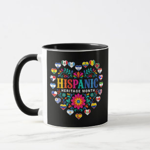 National Hispanic Heritage Month Heart Flags Mug