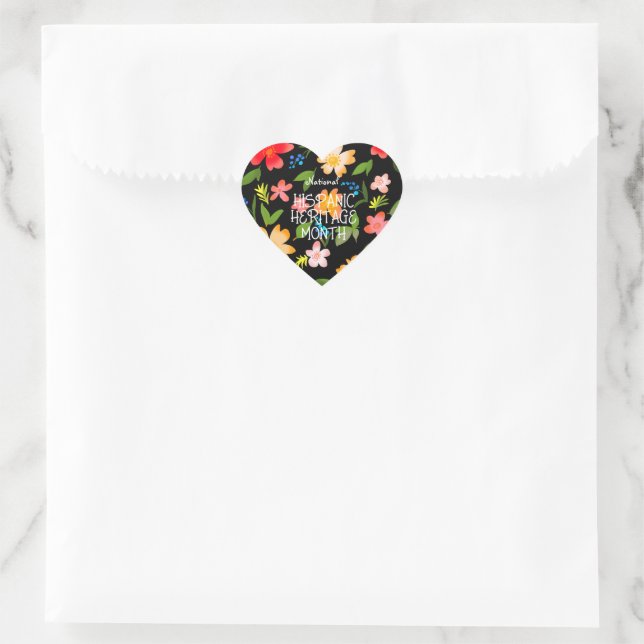 National HISPANIC HERITAGE MONTH Heart Sticker (Bag)