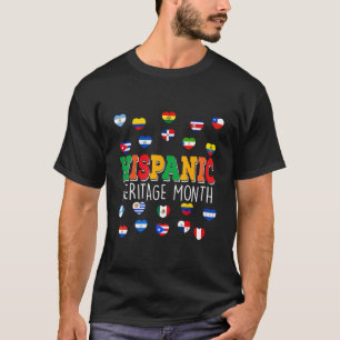 National Hispanic Heritage Month Hearts Love Count T-Shirt