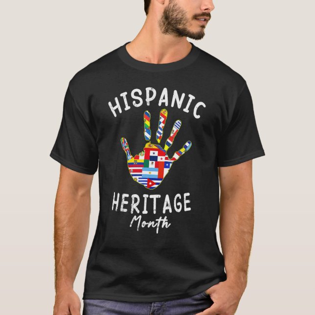 National Hispanic Heritage Month Latino Countries  T-Shirt (Front)