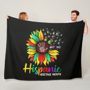 National Hispanic Heritage Month Sunflower Fleece Blanket