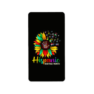 National Hispanic Heritage Month Sunflower Label