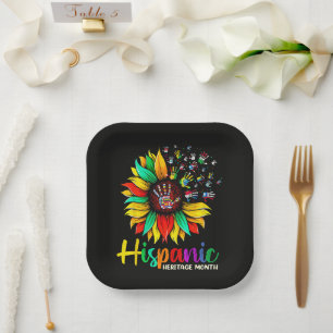 National Hispanic Heritage Month Sunflower Paper Plate