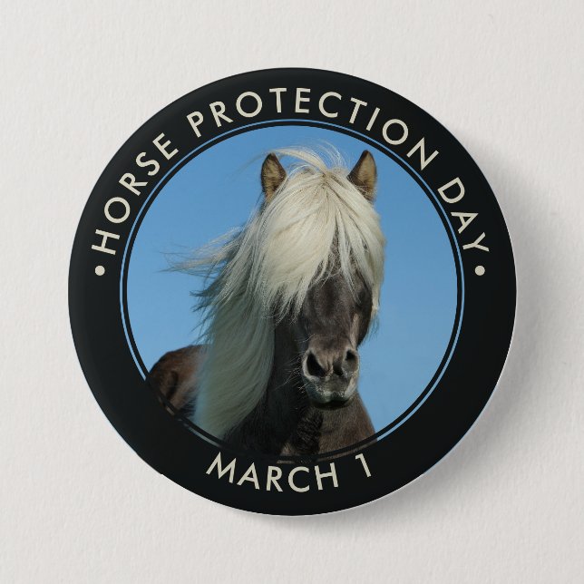 National Horse Protection Day 7.5 Cm Round Badge (Front)