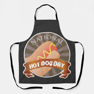 National Hot Dog Day Sign Apron