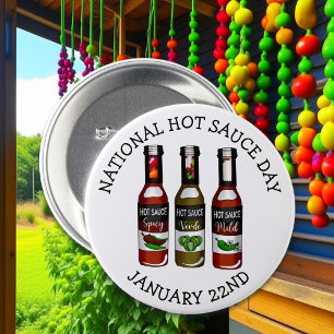 National Hot Sauce Day January 22nd 7.5 Cm Round Badge