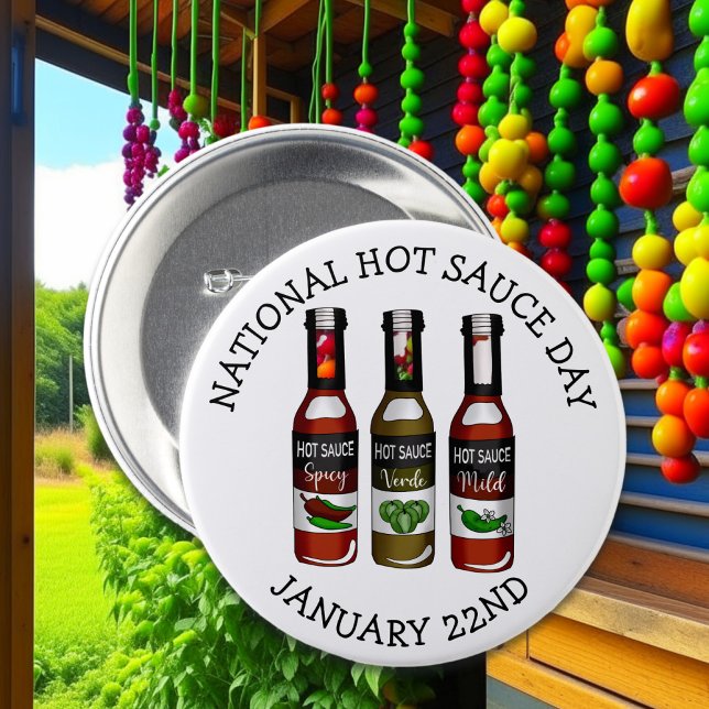 National Hot Sauce Day | January 22nd  7.5 Cm Round Badge (Creator Uploaded)