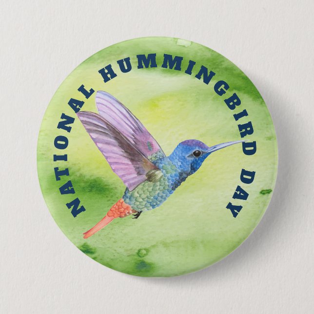 National Hummingbird Day 7.5 Cm Round Badge (Front)