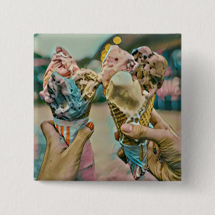 National Ice Cream Day Gift 15 Cm Square Badge