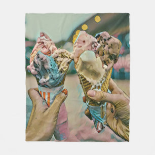 National Ice Cream Day Gift Fleece Blanket