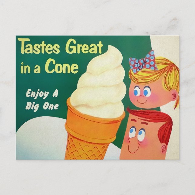 National Ice Cream Day Retro Style Postcard (Front)